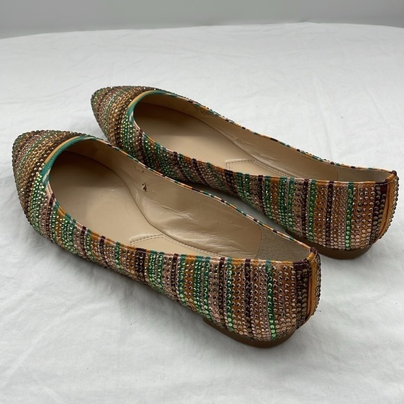 NWOB. ENZO ANGIOLINI Glitter Rhinestone Studded Flats. 8.5M. - Picture 8 of 13